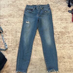 Good American Blue Distressed Skinny Jeans good legs size 6/28